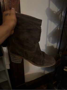 Lucky Brand Brown Suede Slouch Ankle Boot